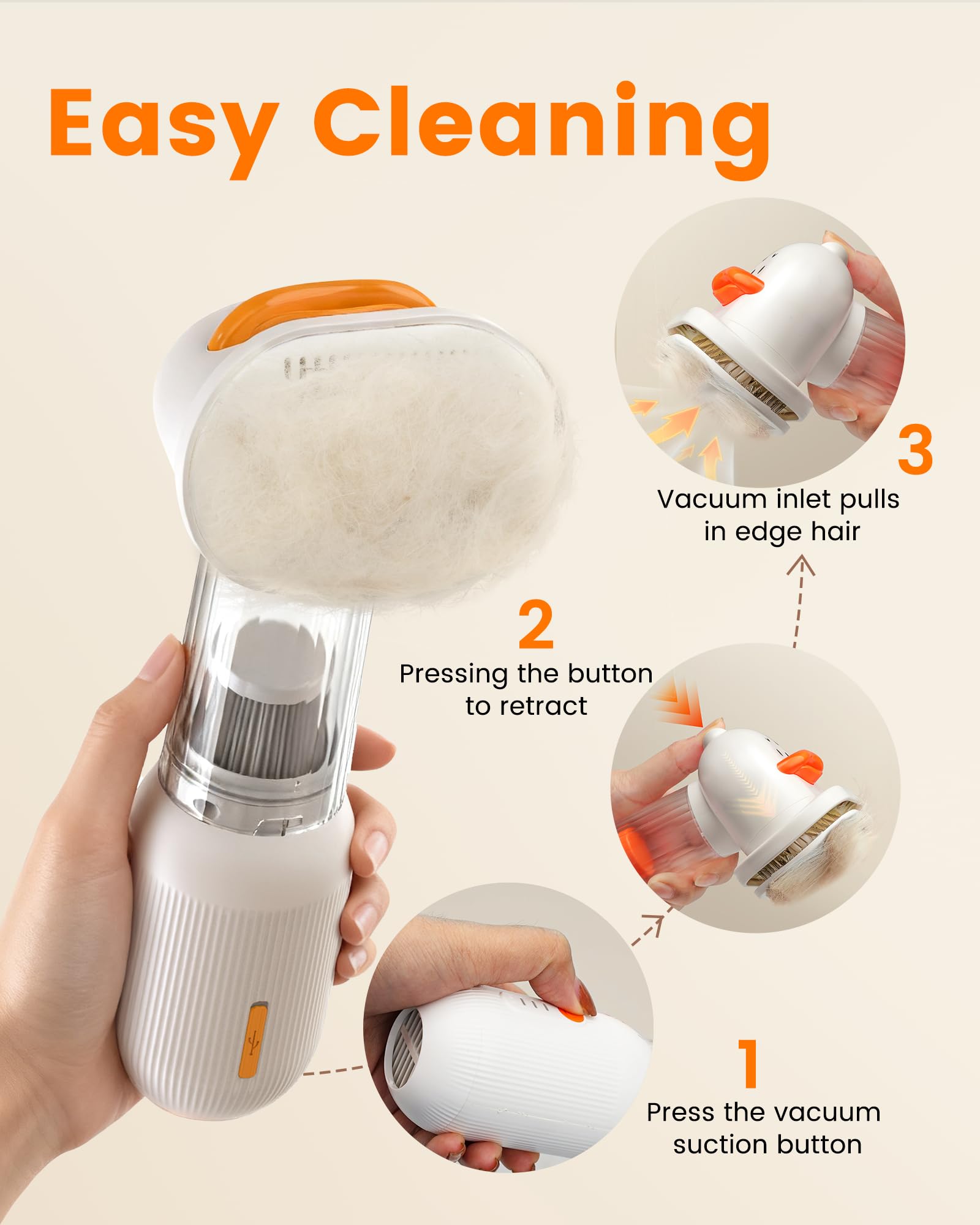 Kurtmark silicone massage brush soothes pets while removing stray hair
