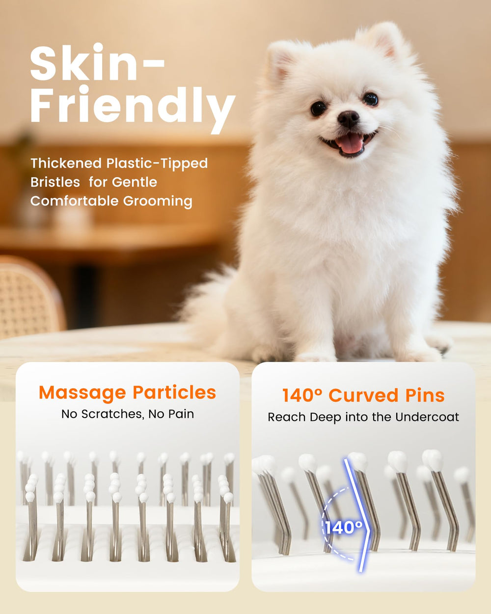 Kurtmark skin-friendly bristles with rounded tips prevent irritation