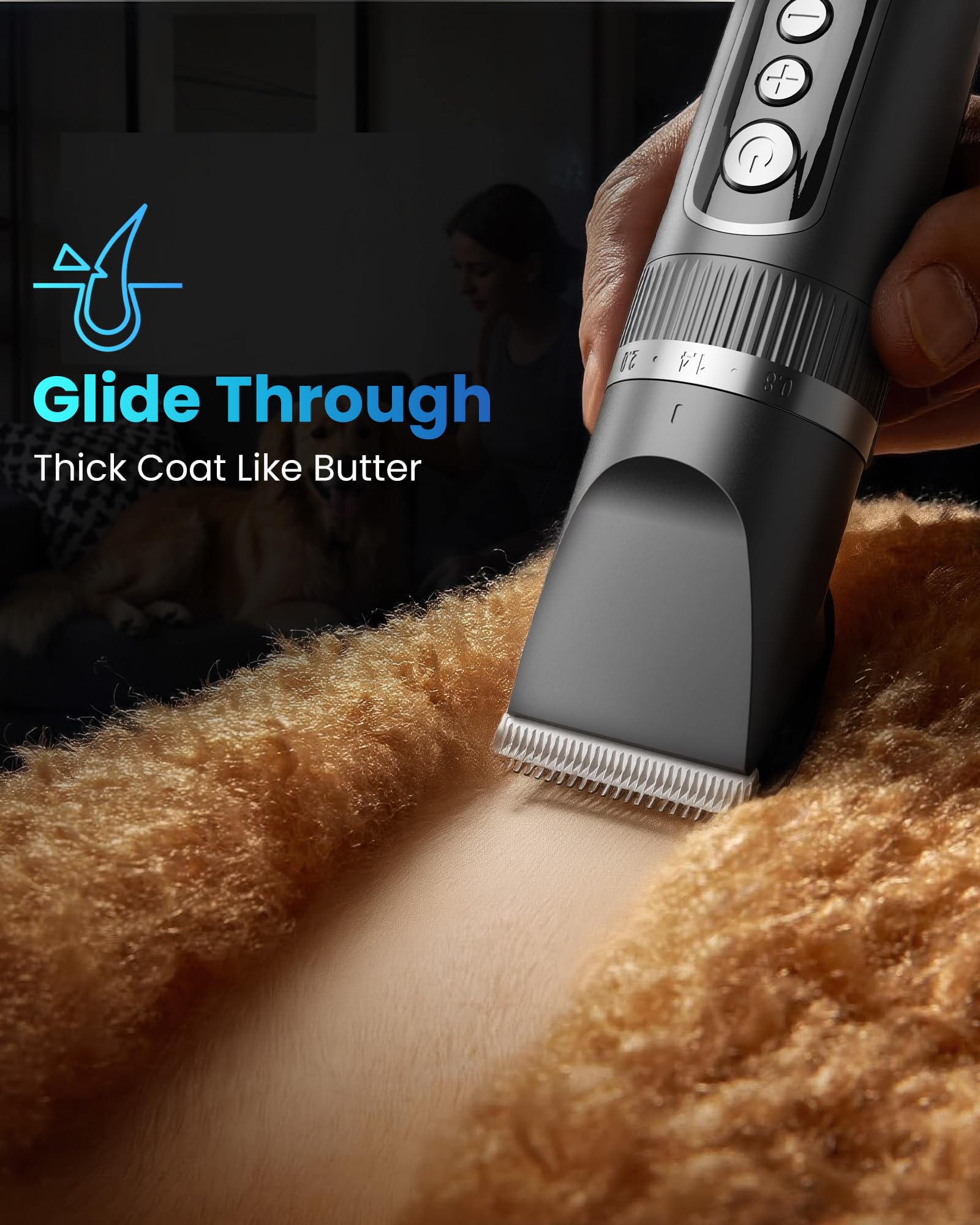 Kurtmark three-speed control dog clippers demonstrates flexible trimming options.