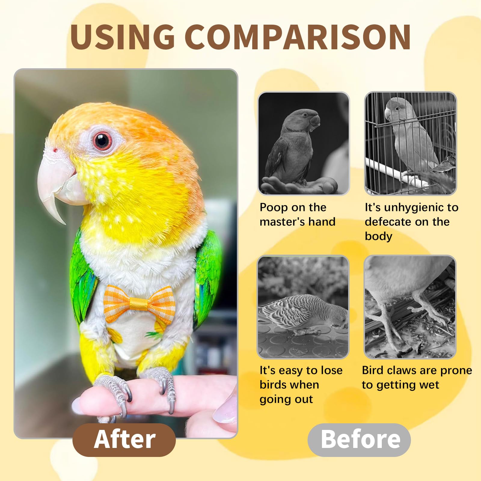 KURTOPLLY bird diaper harness structure prevents slipping during activity