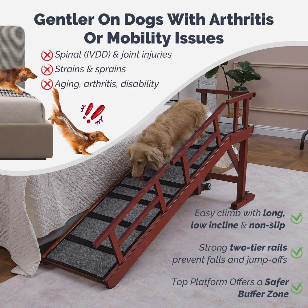 KUVETO dog ramp anti-slip surface ensures secure footing during climbs.