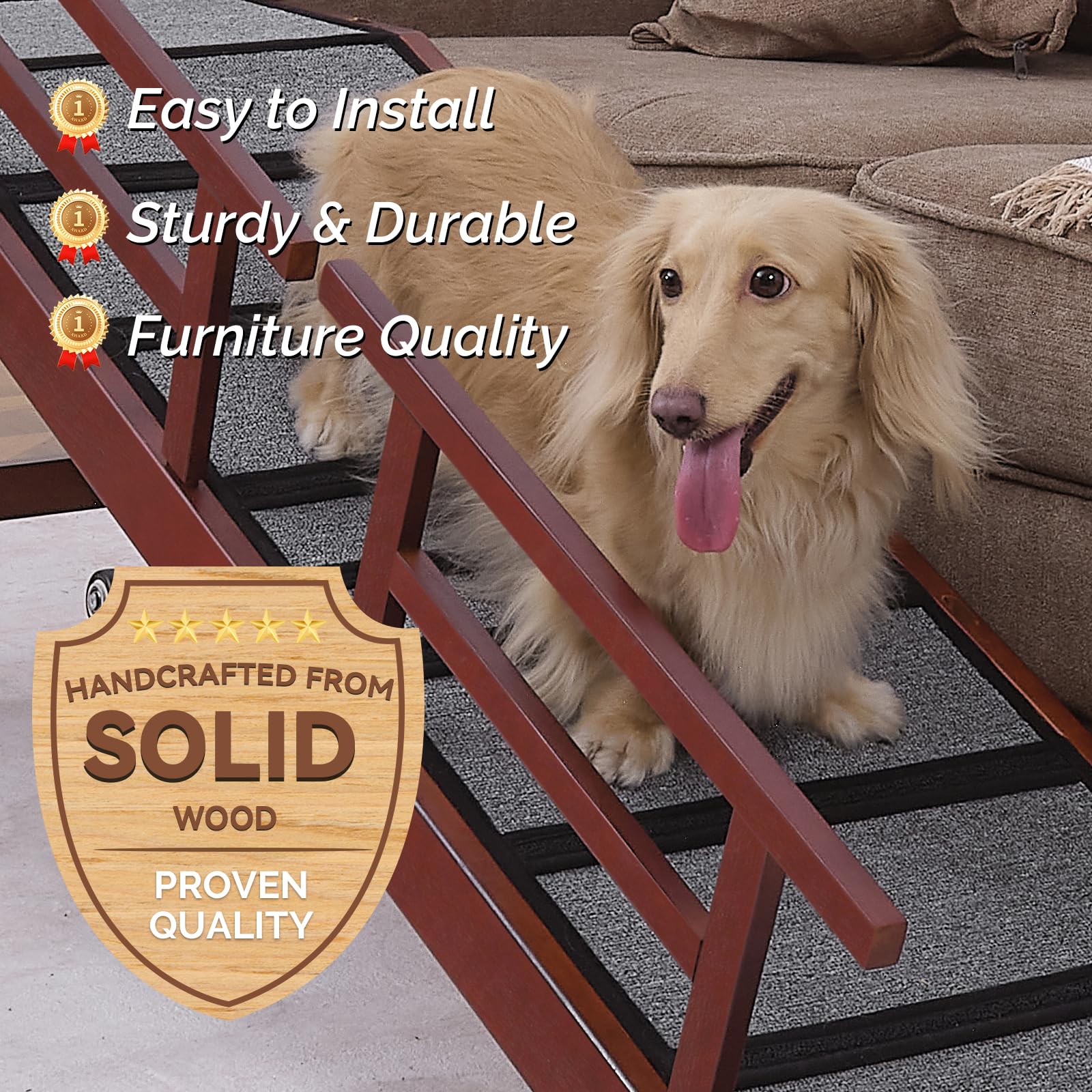 KUVETO dog ramp assembly instructions illustrate quick setup.