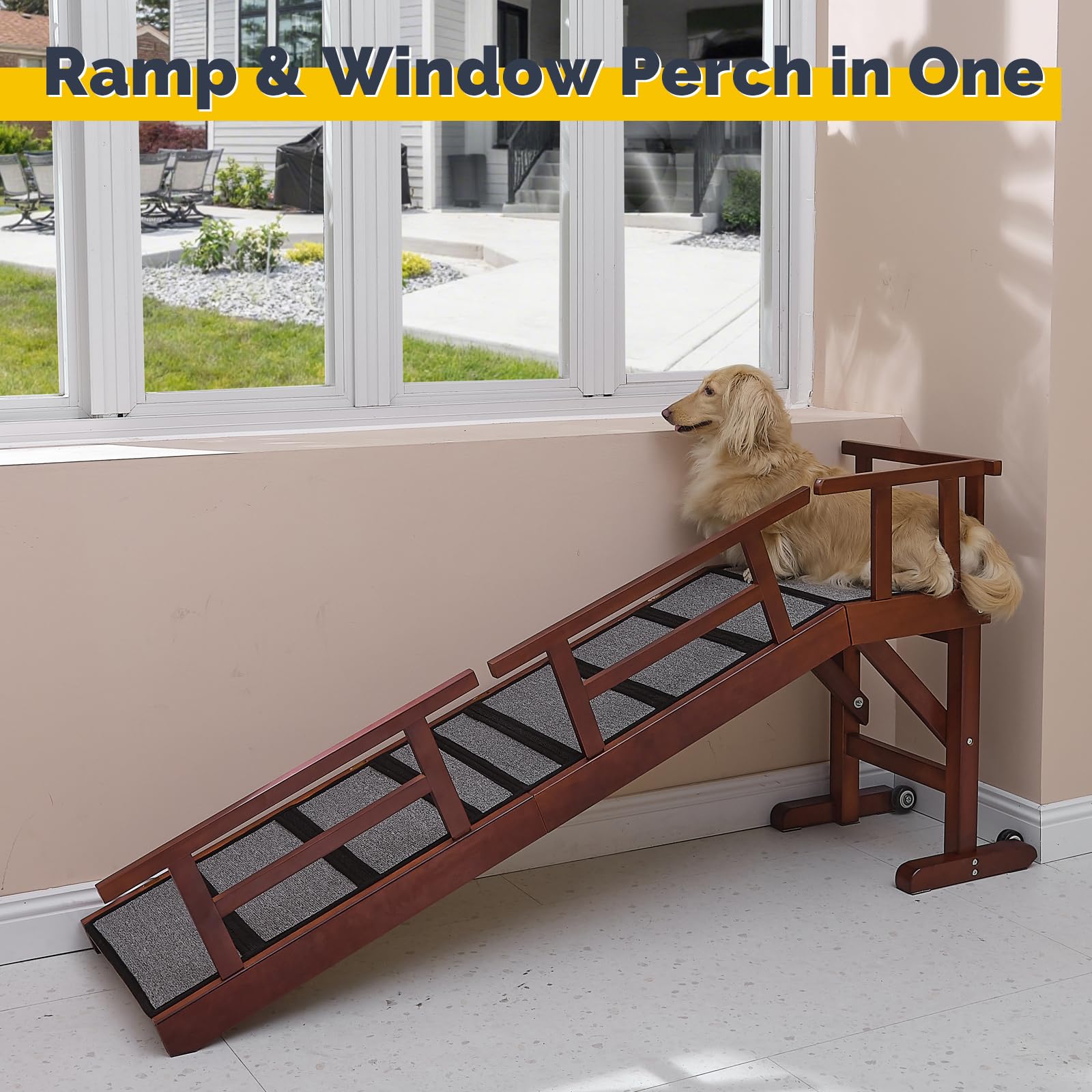 KUVETO dog ramp dimensions 60x16 inches show generous, accessible entry.