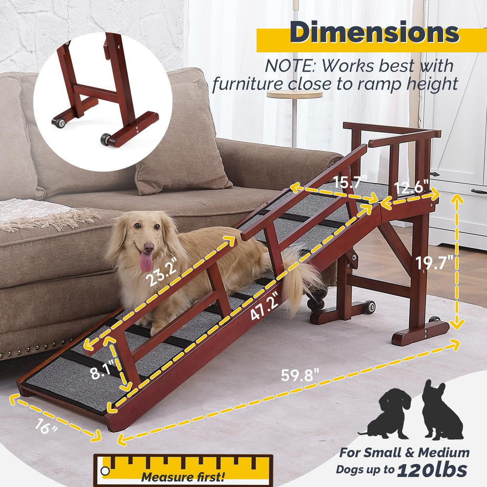 KUVETO dog ramp removable rails help prevent falls and guide pets.