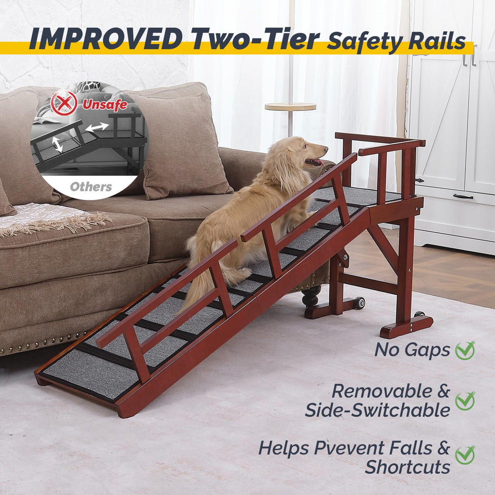 KUVETO dog ramp solid wood construction blends with home decor.