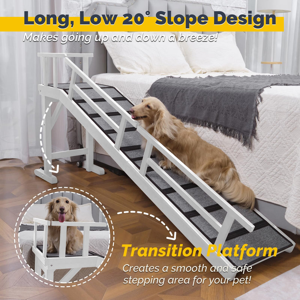 KUVETO dog ramp top platform offers a roomy landing for comfortable transitions.