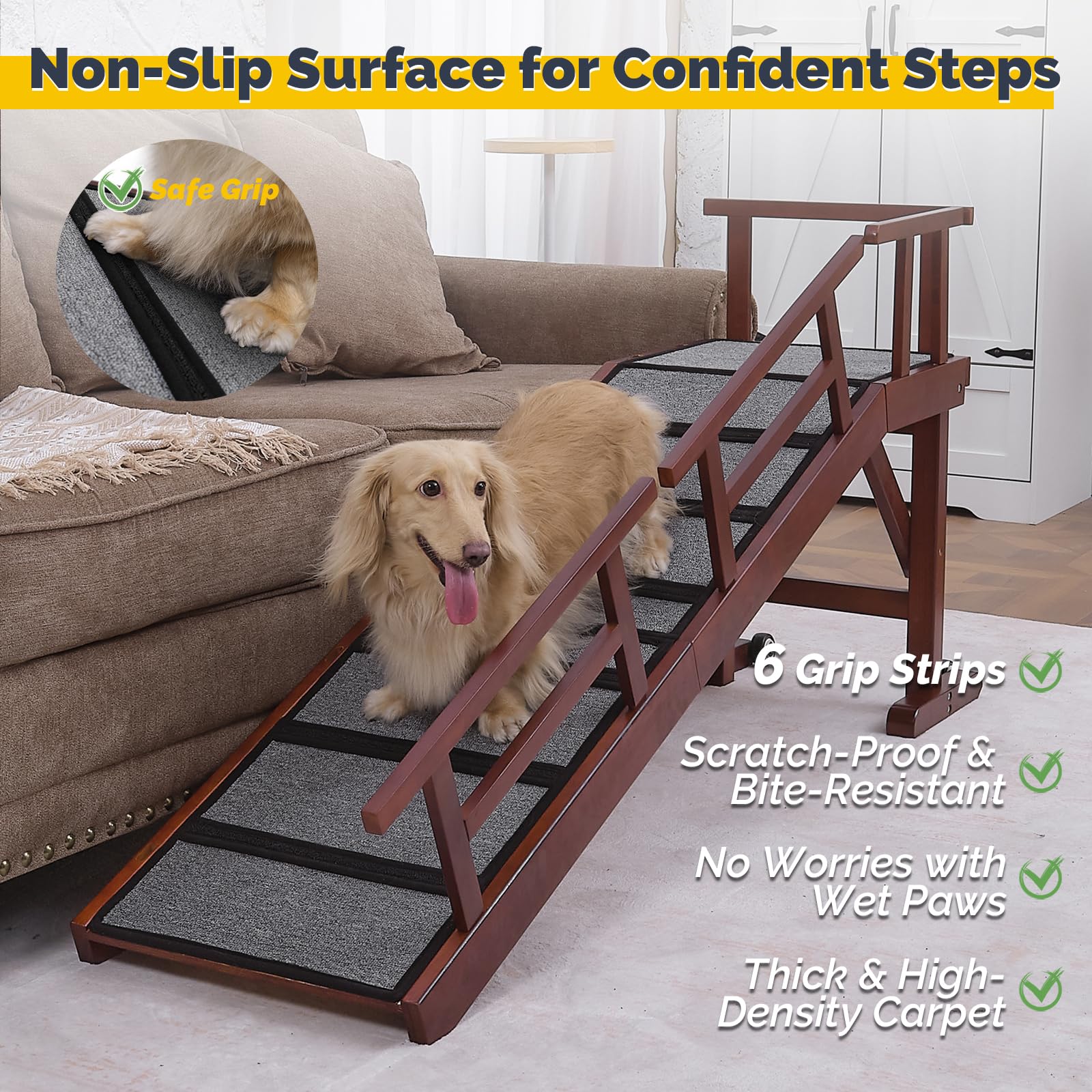 KUVETO dog ramp wheels make moving and storing easy.