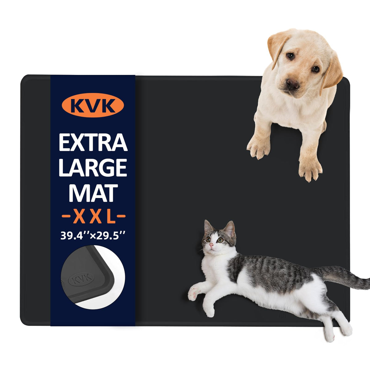 KVK Dog Food Mat: extra-large surface supports multiple bowls and easy cleanup