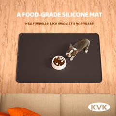 KVK Non-Slip Dog Mat remains stable during meals for active pets