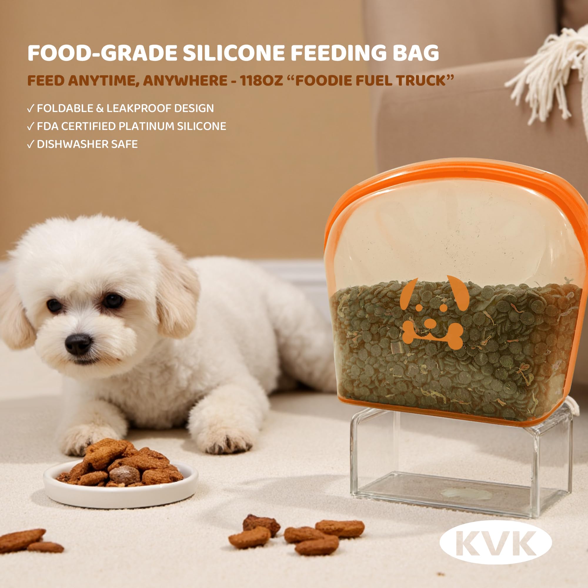 KVK dog mat bowls-fit layout accommodates multiple bowls in a shared meal.