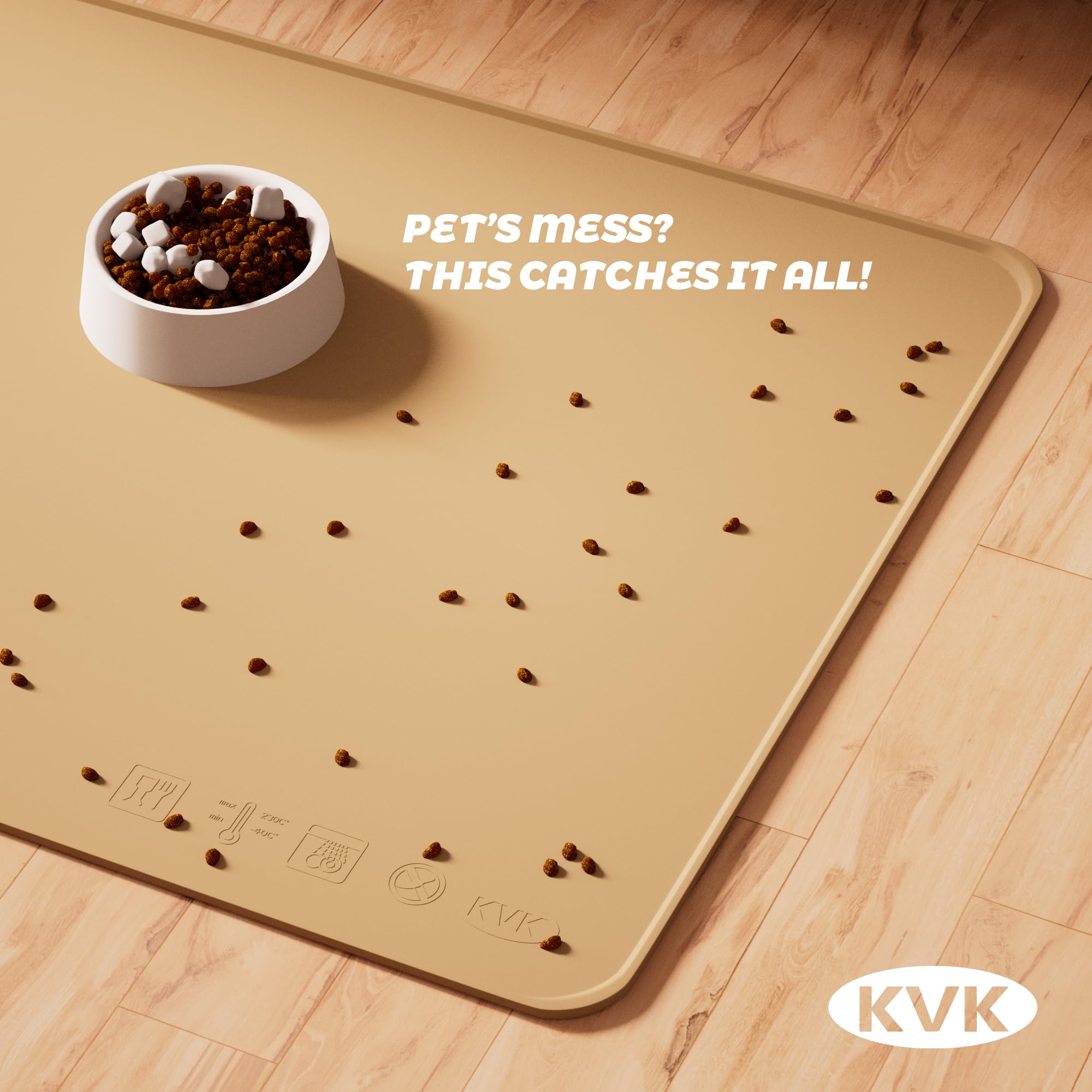 KVK dog mat floor-protection guards wood, tile, and carpet from spills.