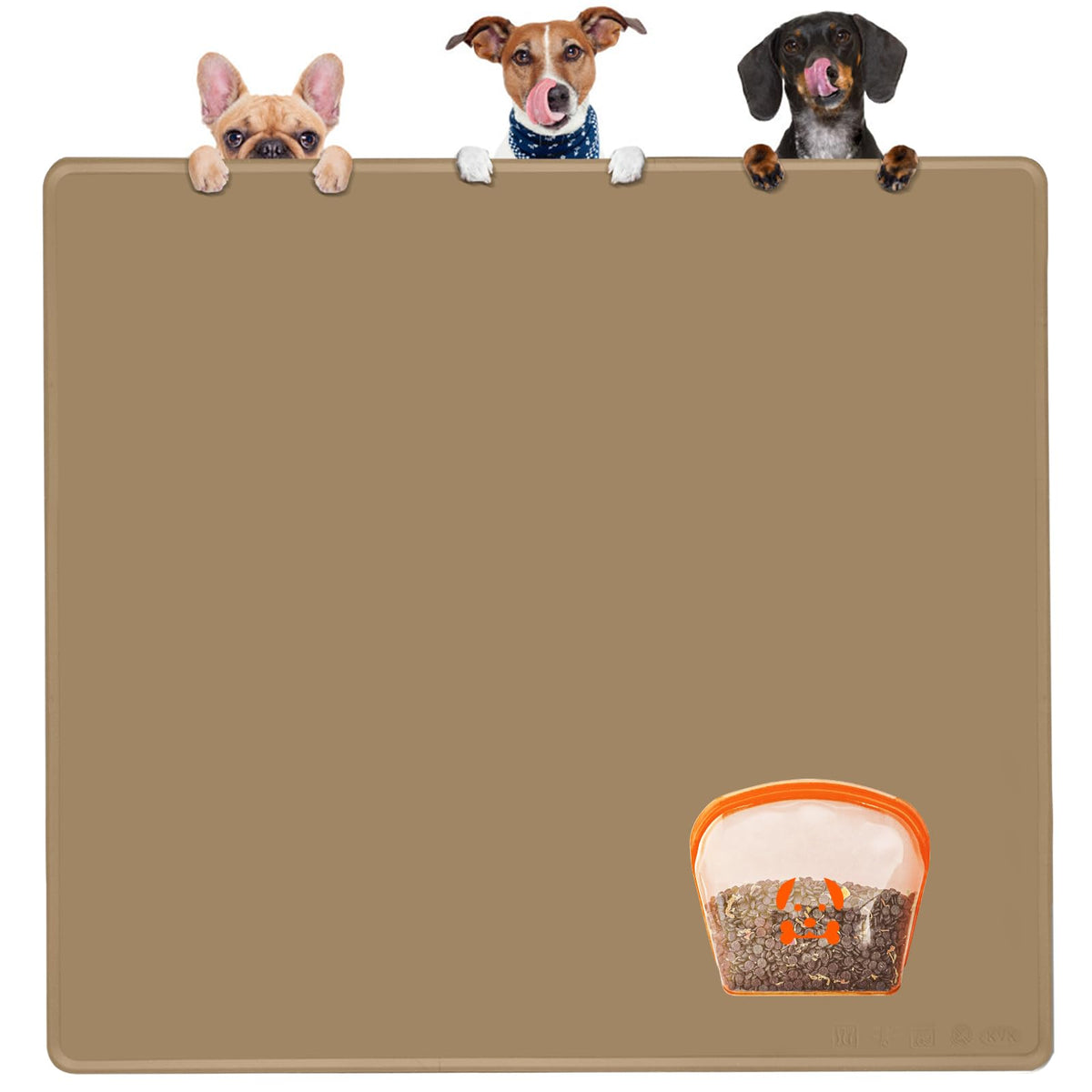 KVK Extra XL dog mat top view shows generous feeding space for large dogs.
