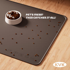 KVK Pet Food Mat protects floors from spills and stains