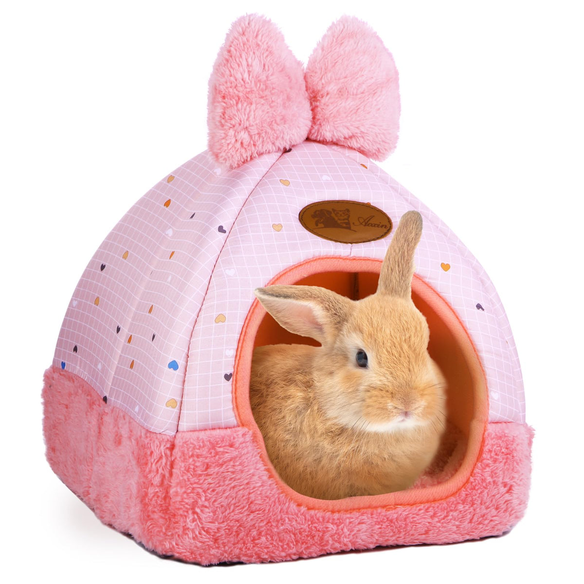 Kwerdas Bunny Bed pink front view offers cozy pet hideaway