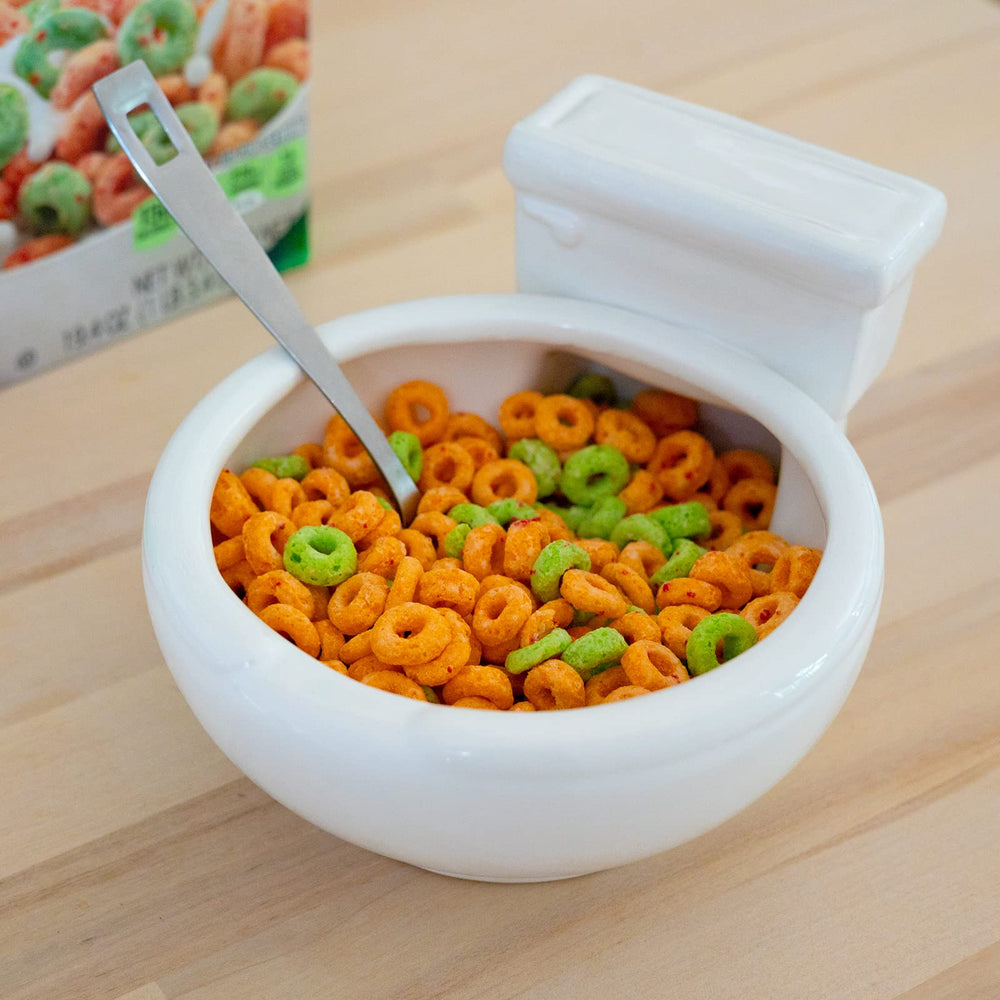 KwirkWorks toilet-shaped bowl-dip-serving showcasing entertaining dips at a party.