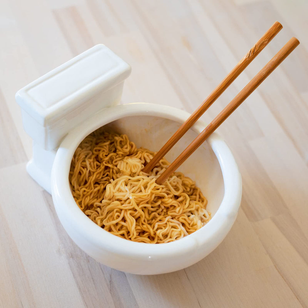 KwirkWorks toilet-shaped bowl-hosting-idea demonstrates a conversation-starting gag gift option.