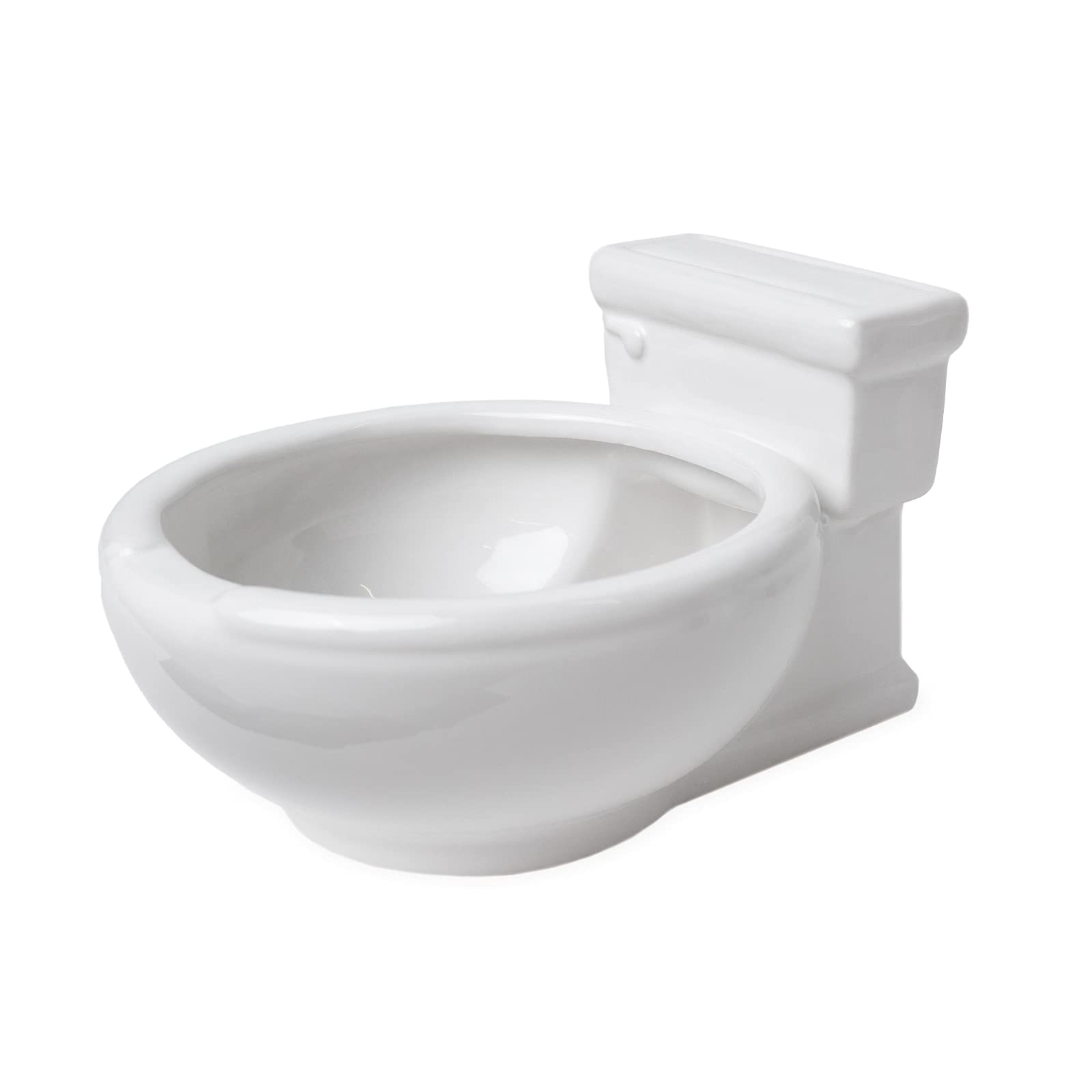 KwirkWorks toilet-shaped bowl front view showcases a stylish porcelain snack holder.