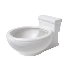 KwirkWorks toilet-shaped bowl front view showcases a stylish porcelain snack holder.
