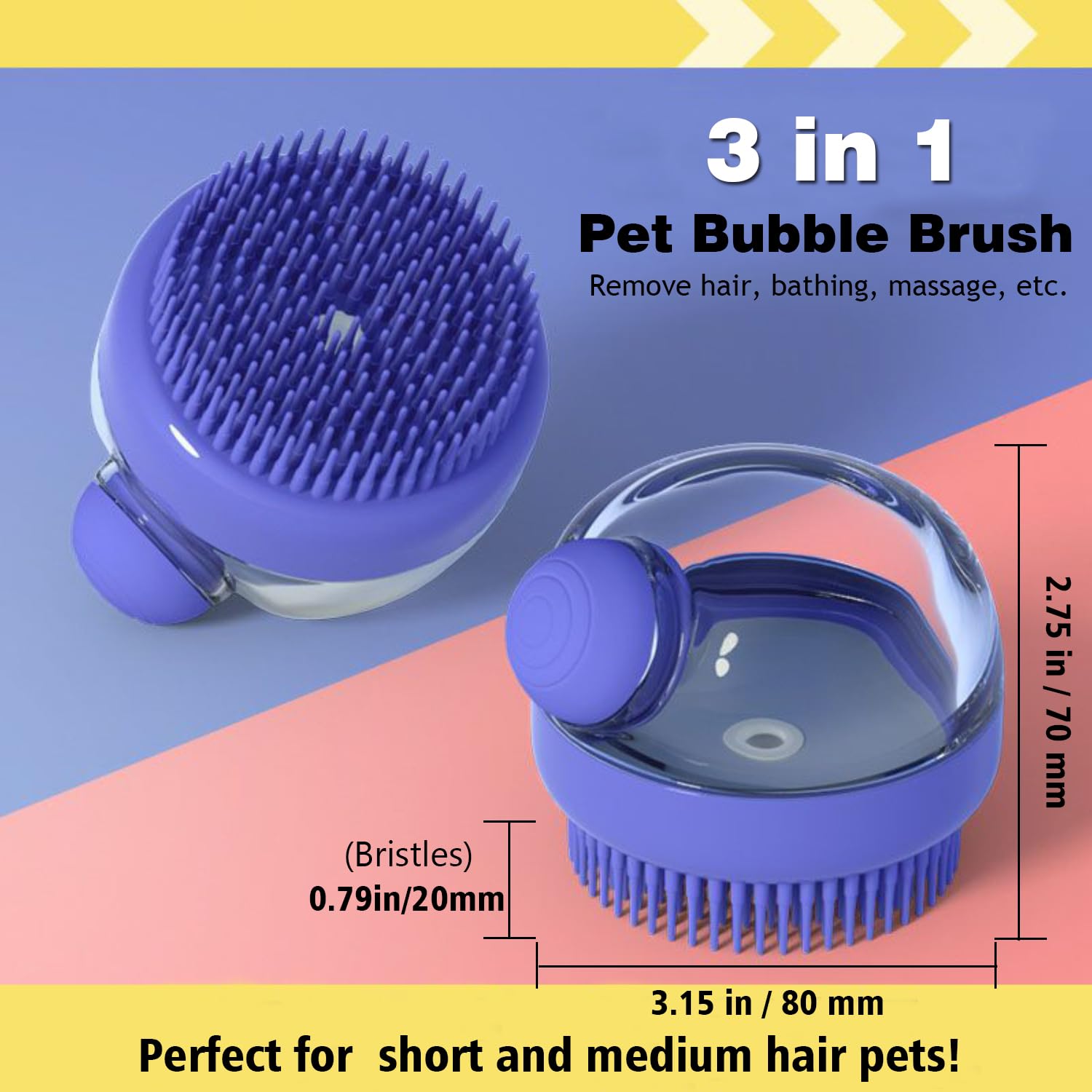 Kwispel dog bath scrubber brush with soft silicone bristles provides gentle pet massage