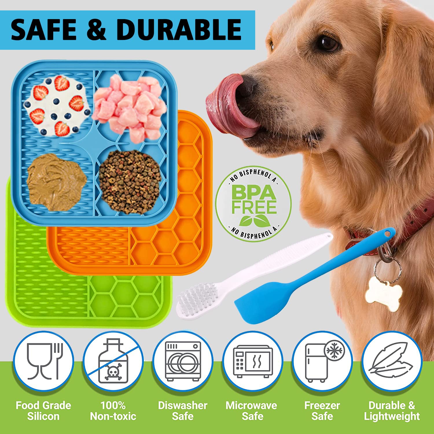 Kwispel dog lick mat demonstrates slow feeding as treats dispensed slowly