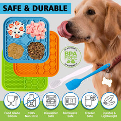 Kwispel dog lick mat demonstrates slow feeding as treats dispensed slowly