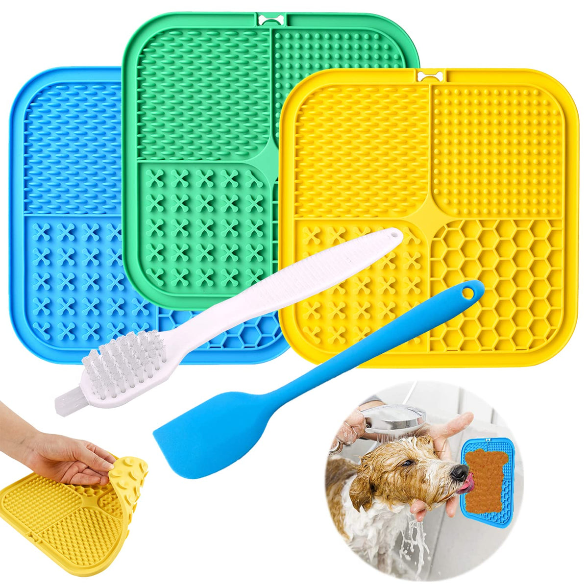 Kwispel dog licking mat four-texture design offers varied licking experiences and slow feeding
