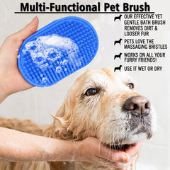 Kwispel grooming brush removes loose fur and dirt from coats