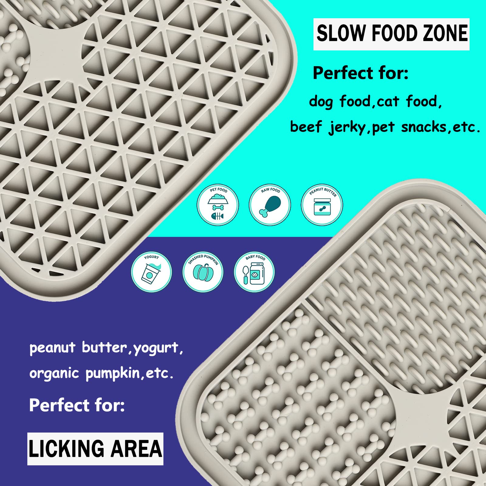 Kwispel Lick Mat for dogs used during bath time to distract and calm.