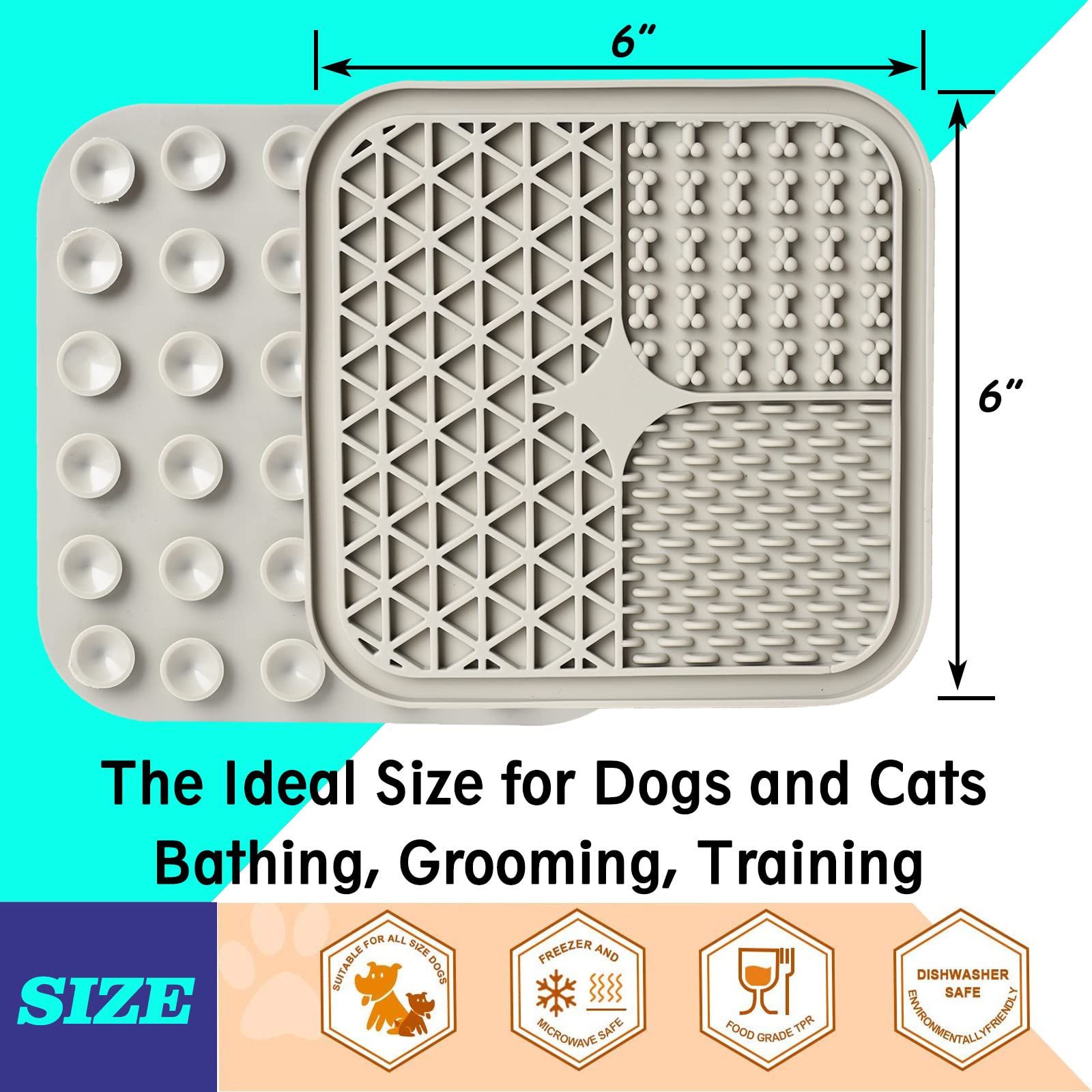 Kwispel Lick Mat slow-feeds pets, promoting mindful licking and reduced rapid eating.