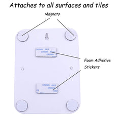 Kwispel magnet back with double-sided tape enables versatile placement.