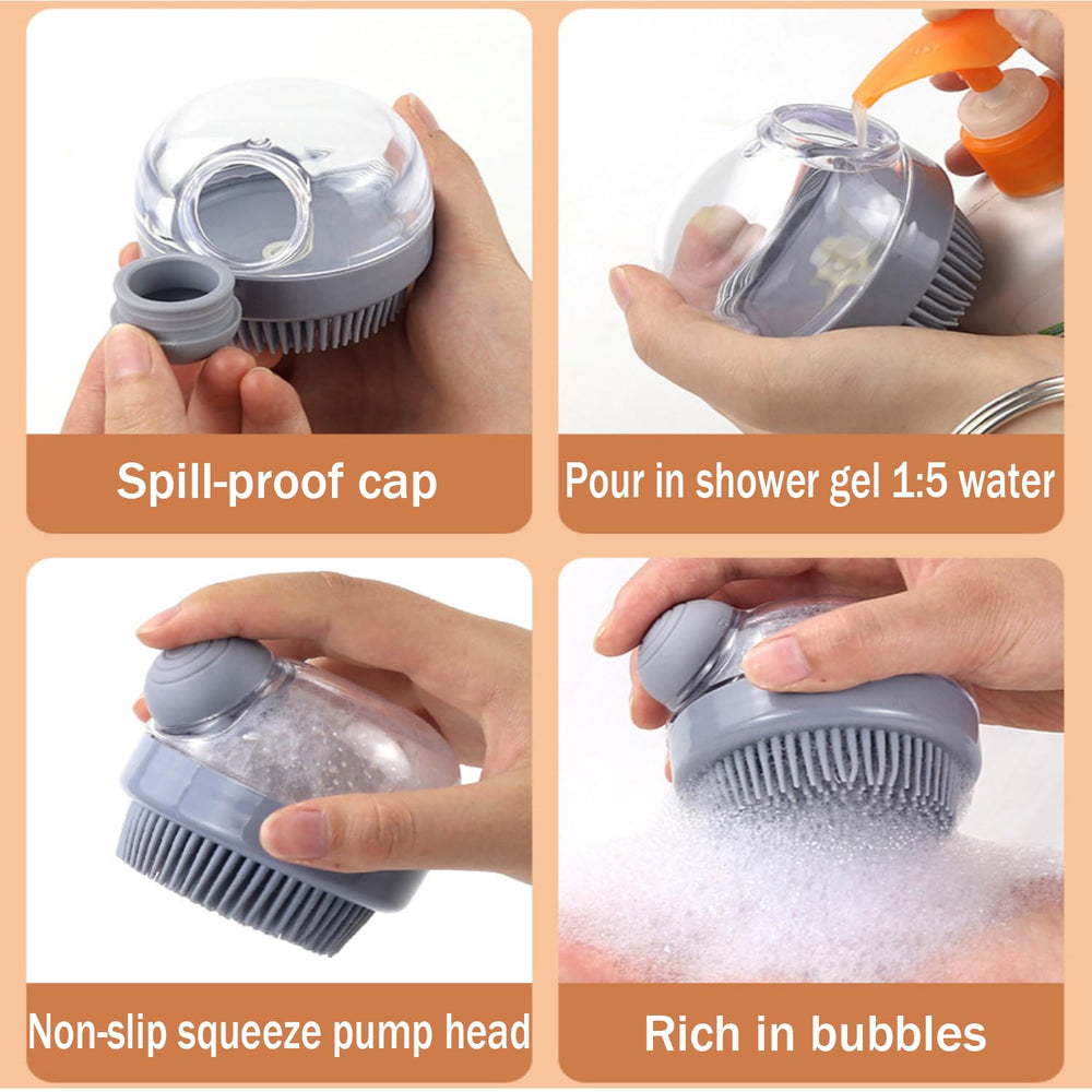 Kwispel soft rubber head comforts pets and eases shedding