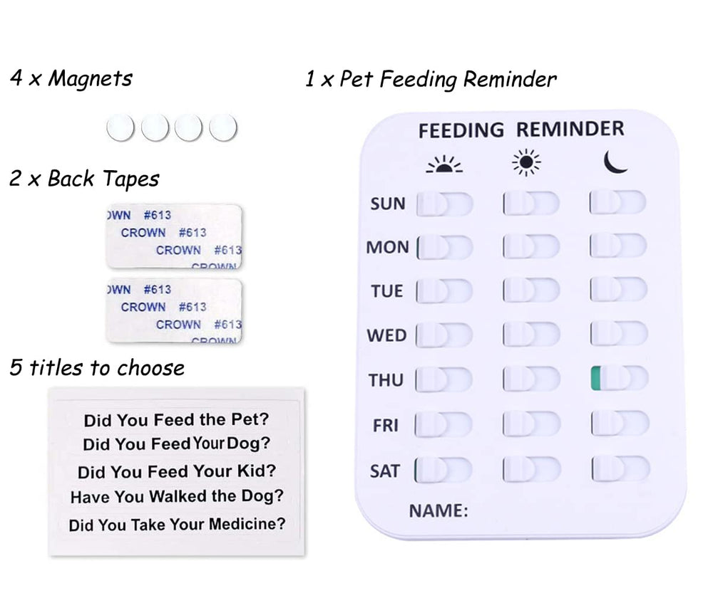 Kwispel title labels personalize reminders for each pet.