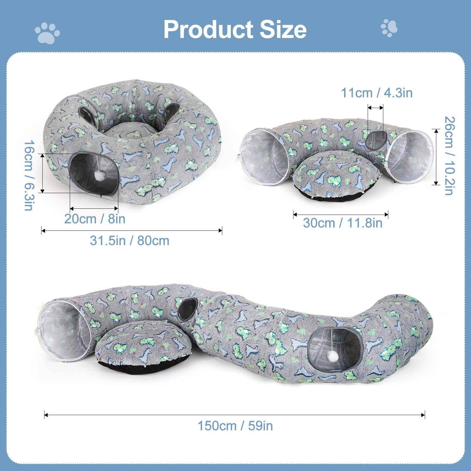 KWUY cat tunnel bed indoor pet play for enrichment