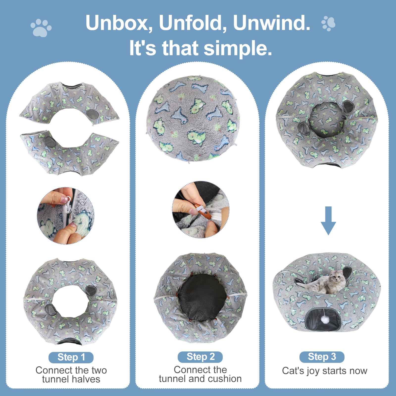KWUY cat tunnel bed multi-shape configuration invites exploration