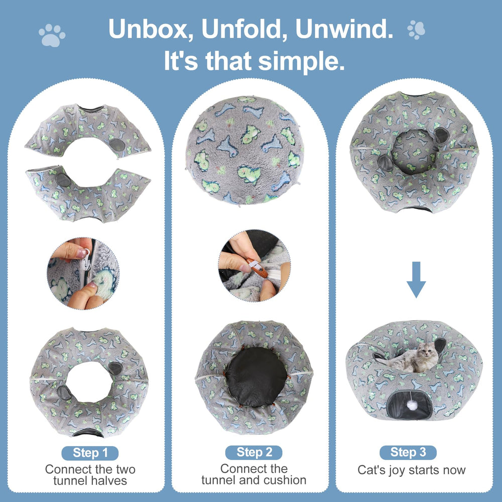 KWUY cat tunnel bed multi-shape configuration invites exploration