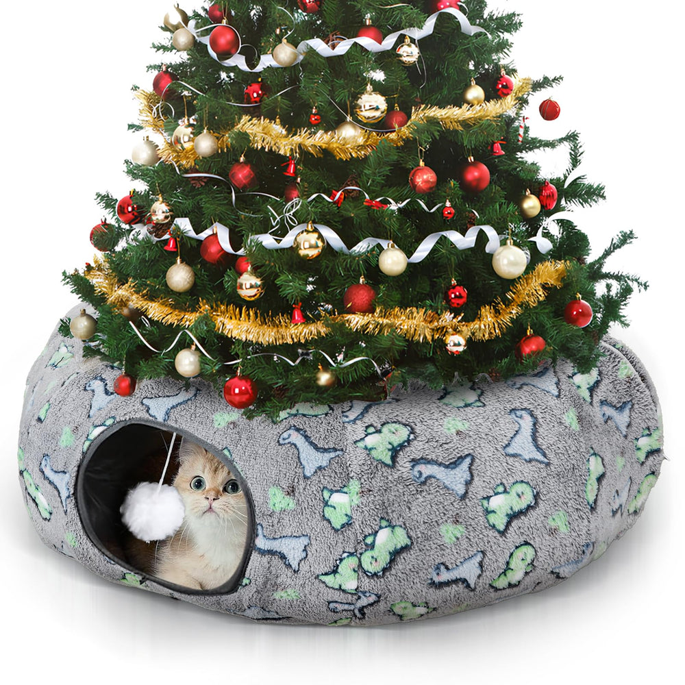 KWUY cat tunnel bed removable cushion for easy cleaning