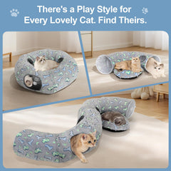 KWUY cat tunnel bed toy ball included for interactive play
