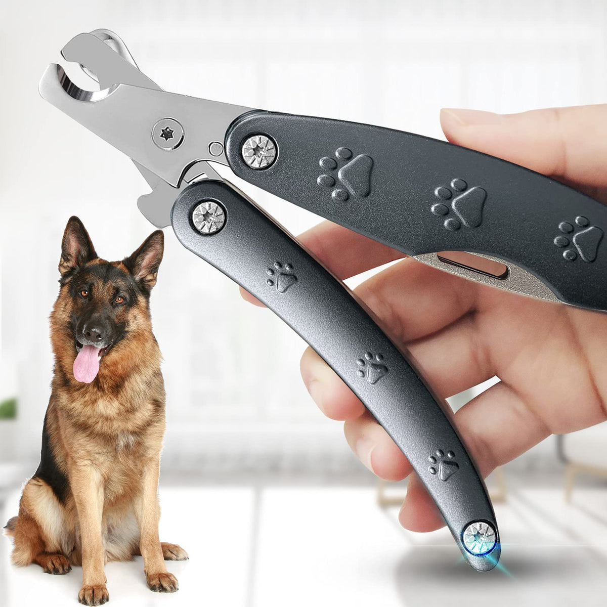 KXCDTECH heavy duty dog nail clipper front view for thick nails with precise trimming.