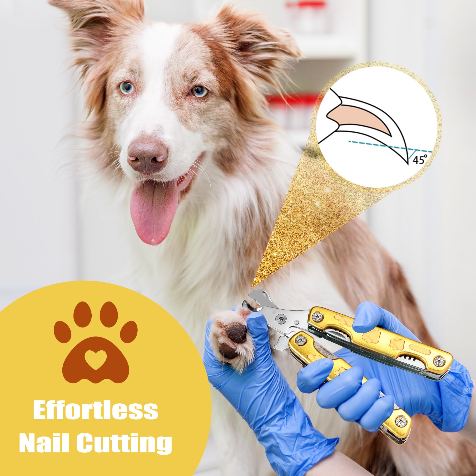 KXCDTECH heavy-duty dog nail clippers for large dogs in quick trims.