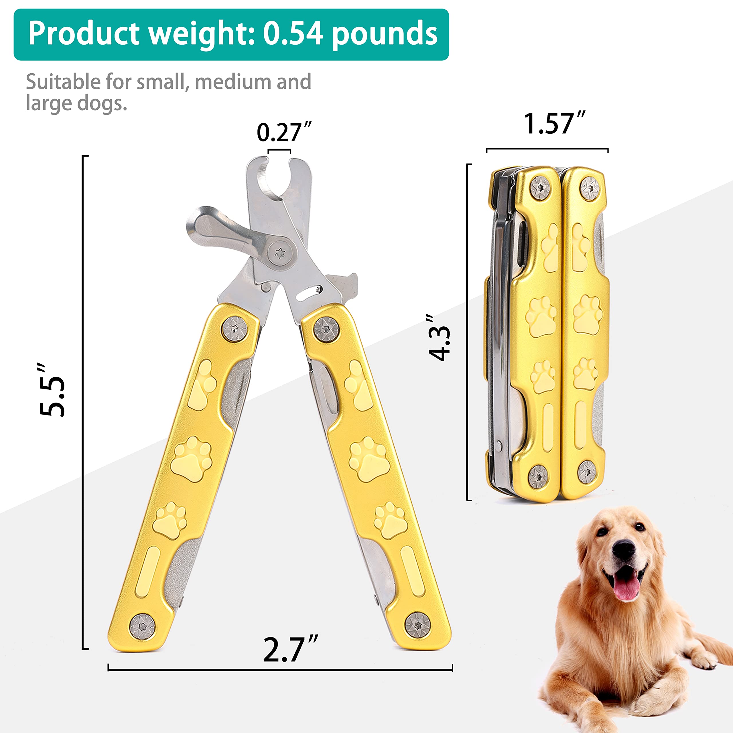 KXCDTECH heavy-duty dog nail clippers cuts thick nails with minimal pressure.