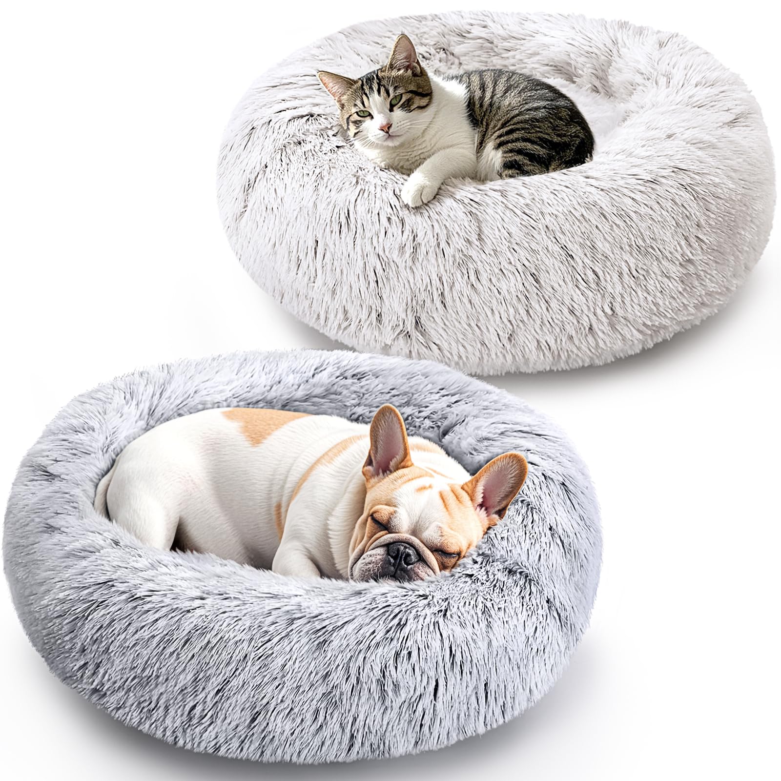 KXK dog and cat bed 2-pack front view shows cozy, space-saving sleep solution