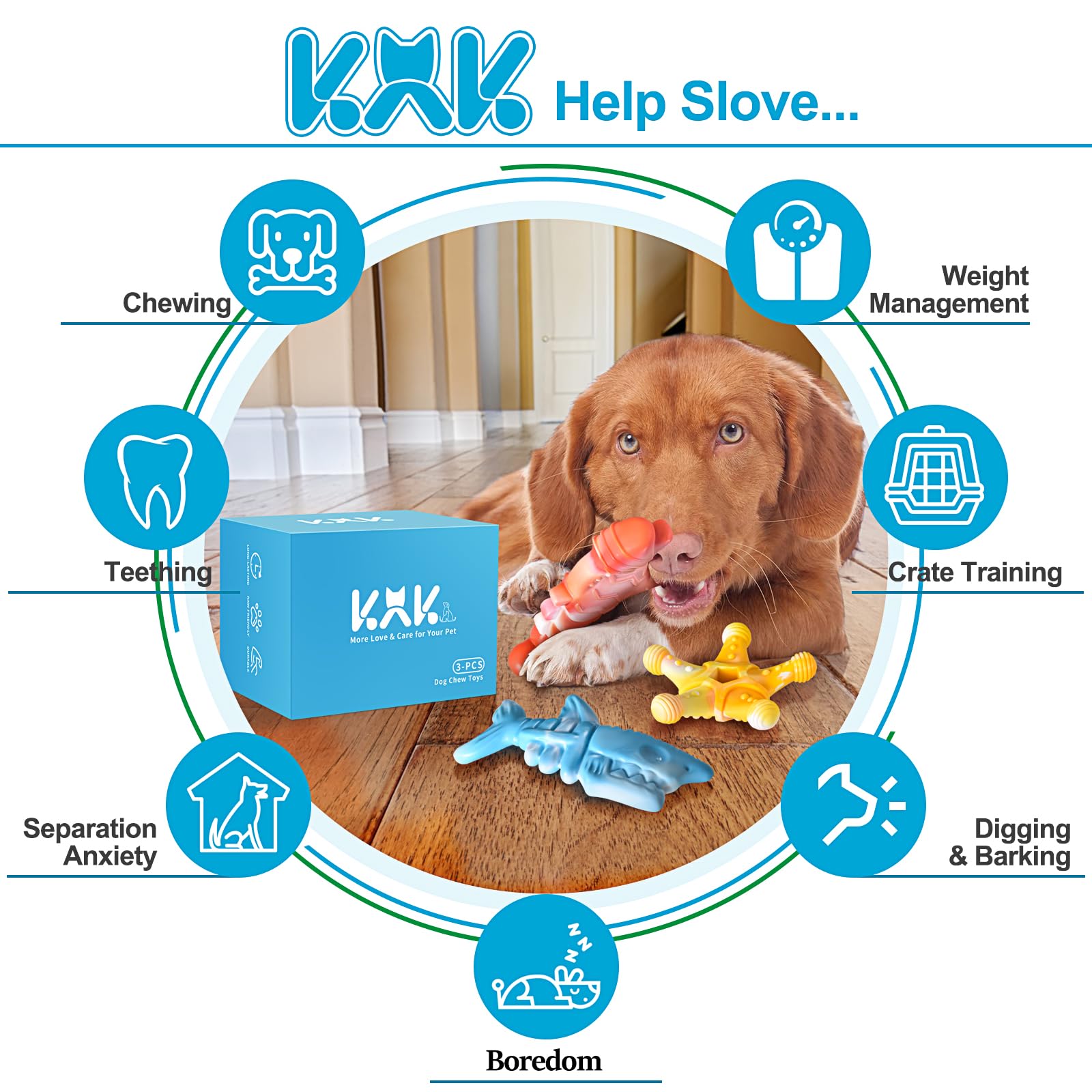 KXK Dog Toys paw-grip closeup shows easy pickup for dogs during chewing.