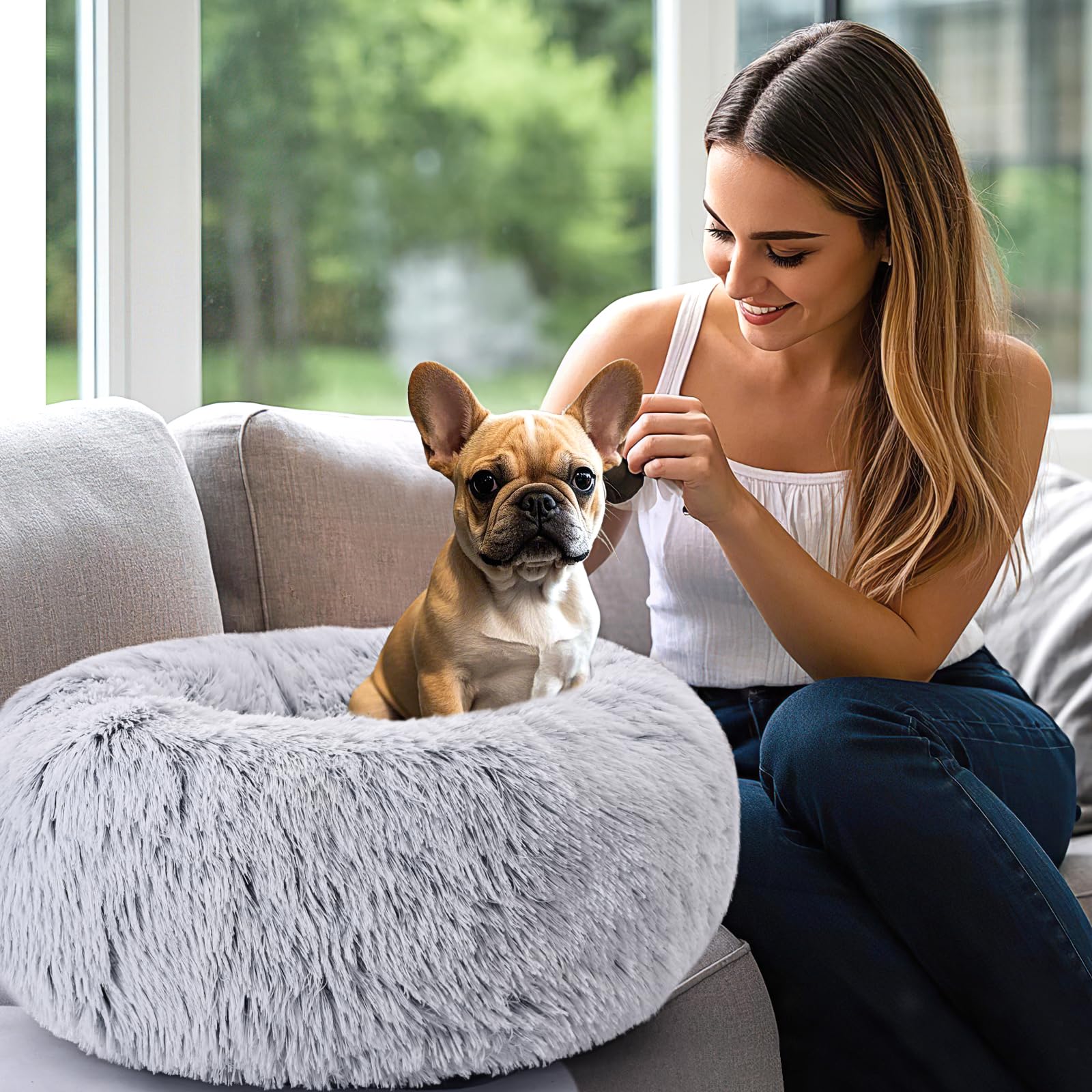 KXK travel-friendly pet bed in car illustrates portable comfort during trips