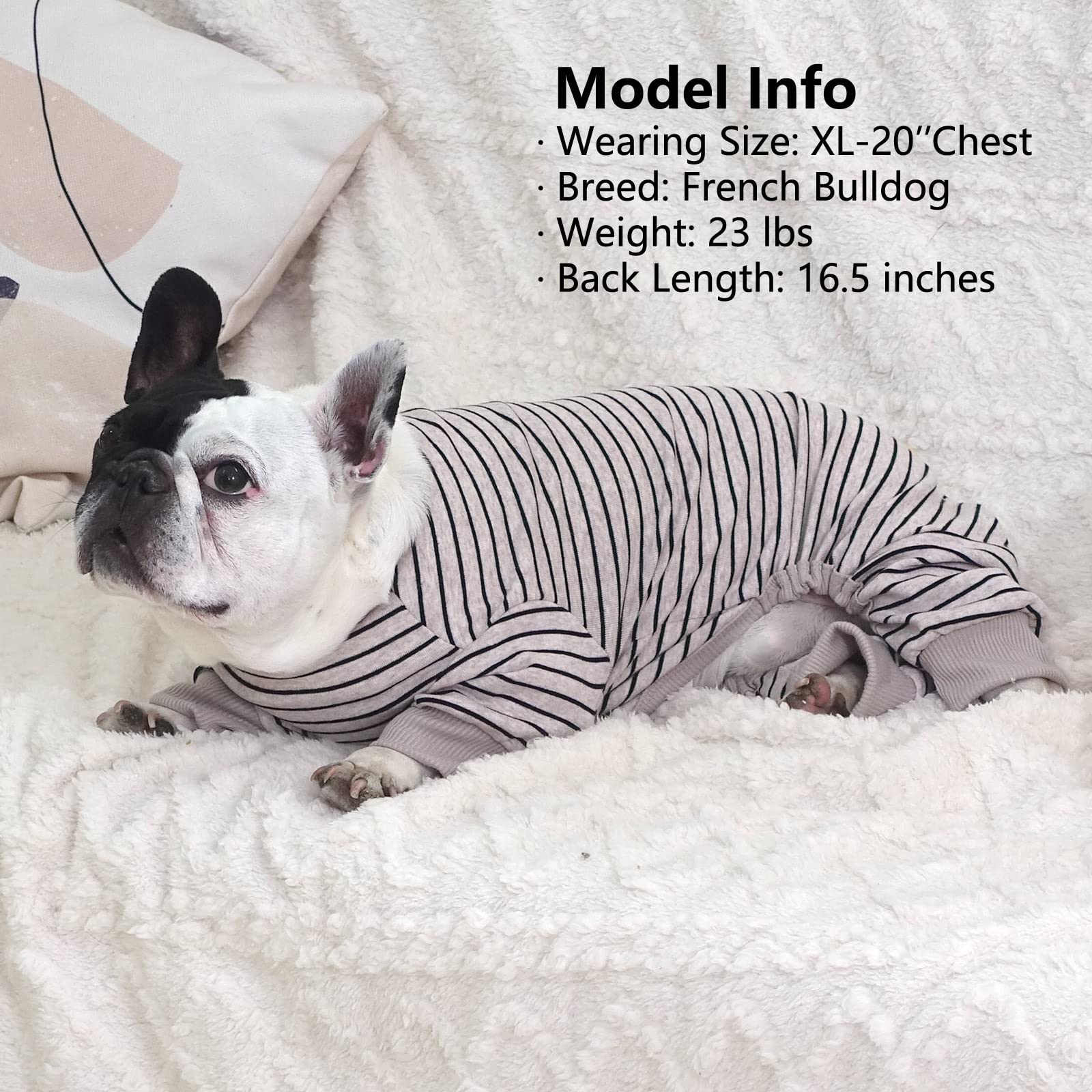 KYEESE dog pajamas package and label indicate sizing and care.