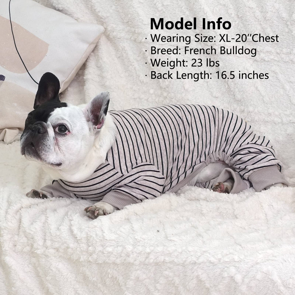 KYEESE dog pajamas package and label indicate sizing and care.