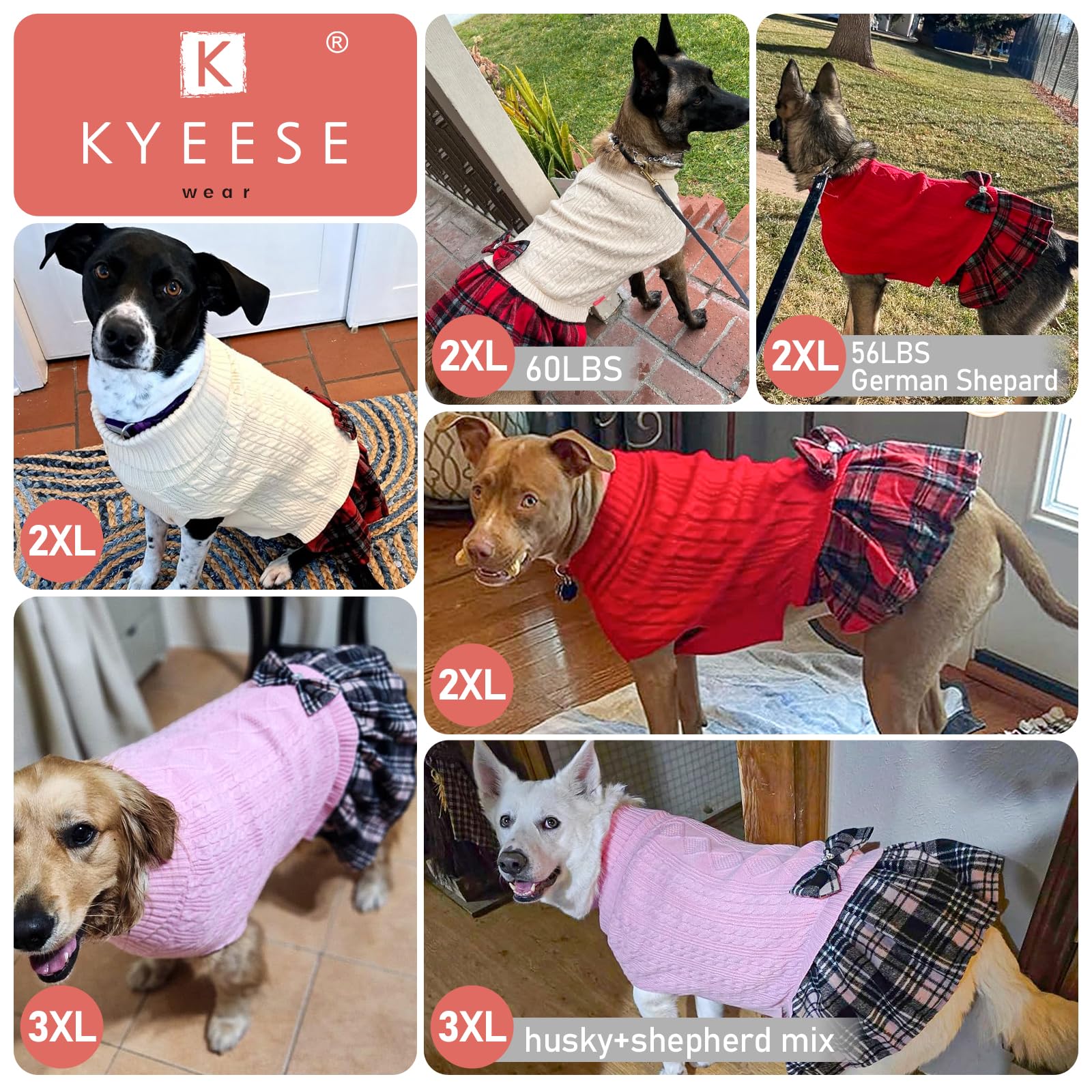 KYEESE dog sweater in sleeveless knit supports full motion.
