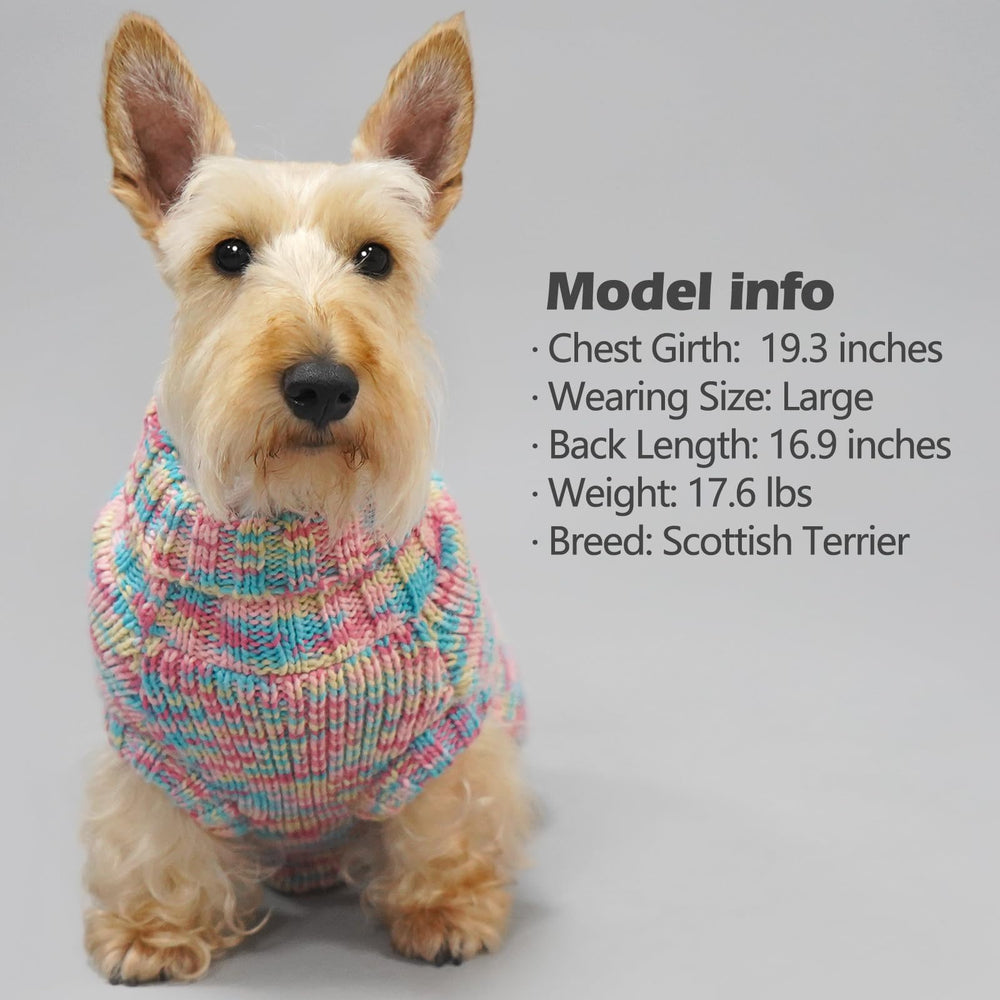 KYEESE dog sweater soft-knit close-up emphasizing soft, stretchy yarn.