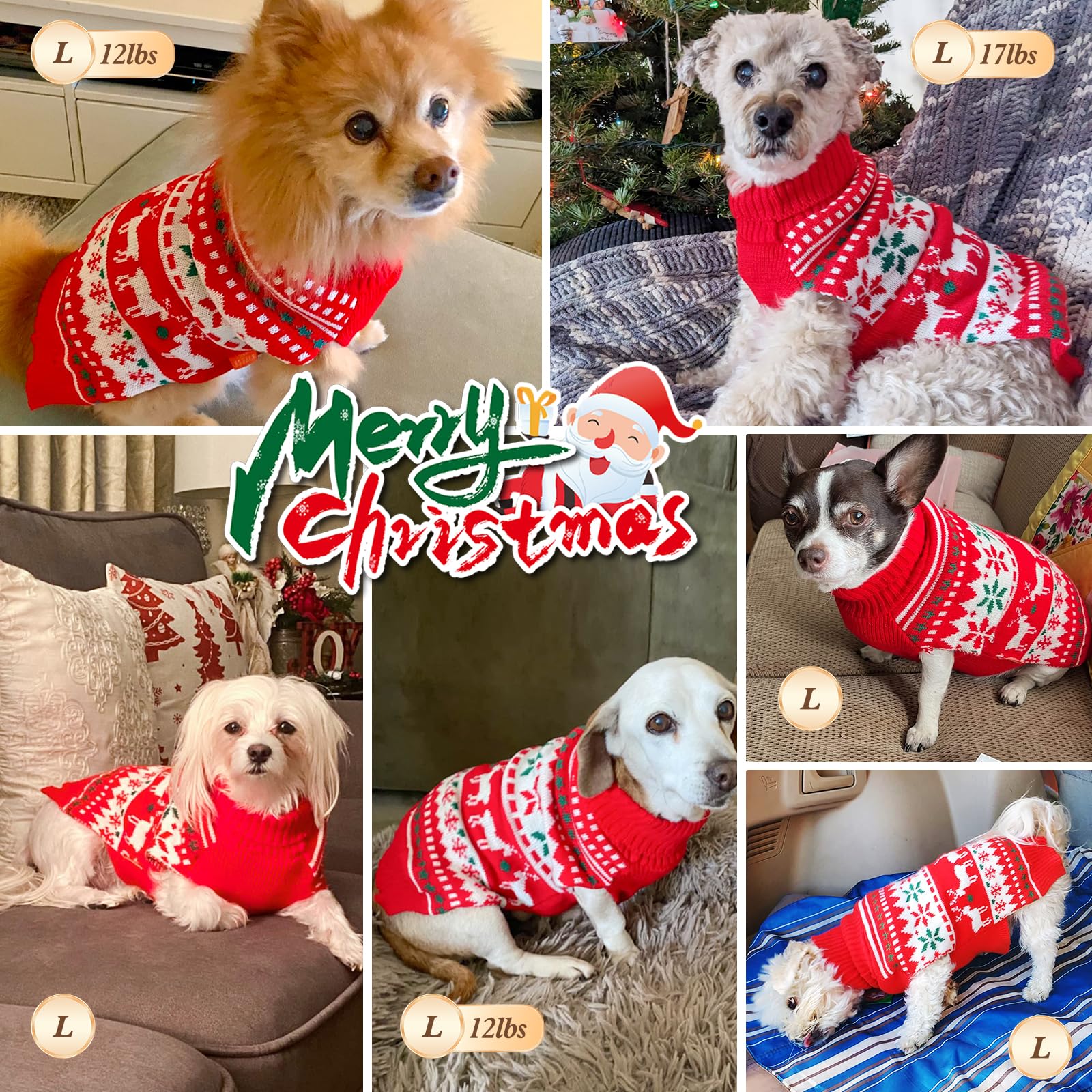 KYEESE dog Christmas sweater machine washable for easy care