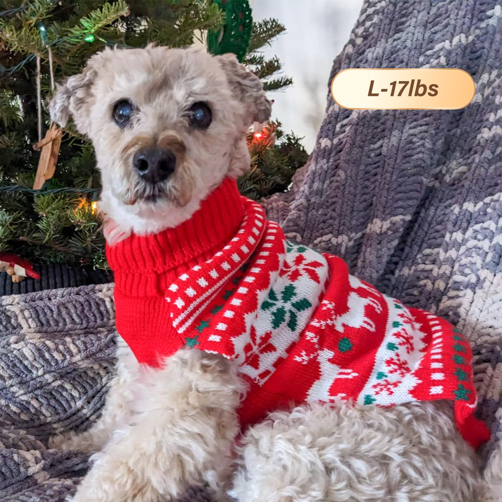 KYEESE dog Christmas sweater size guide aids right fit