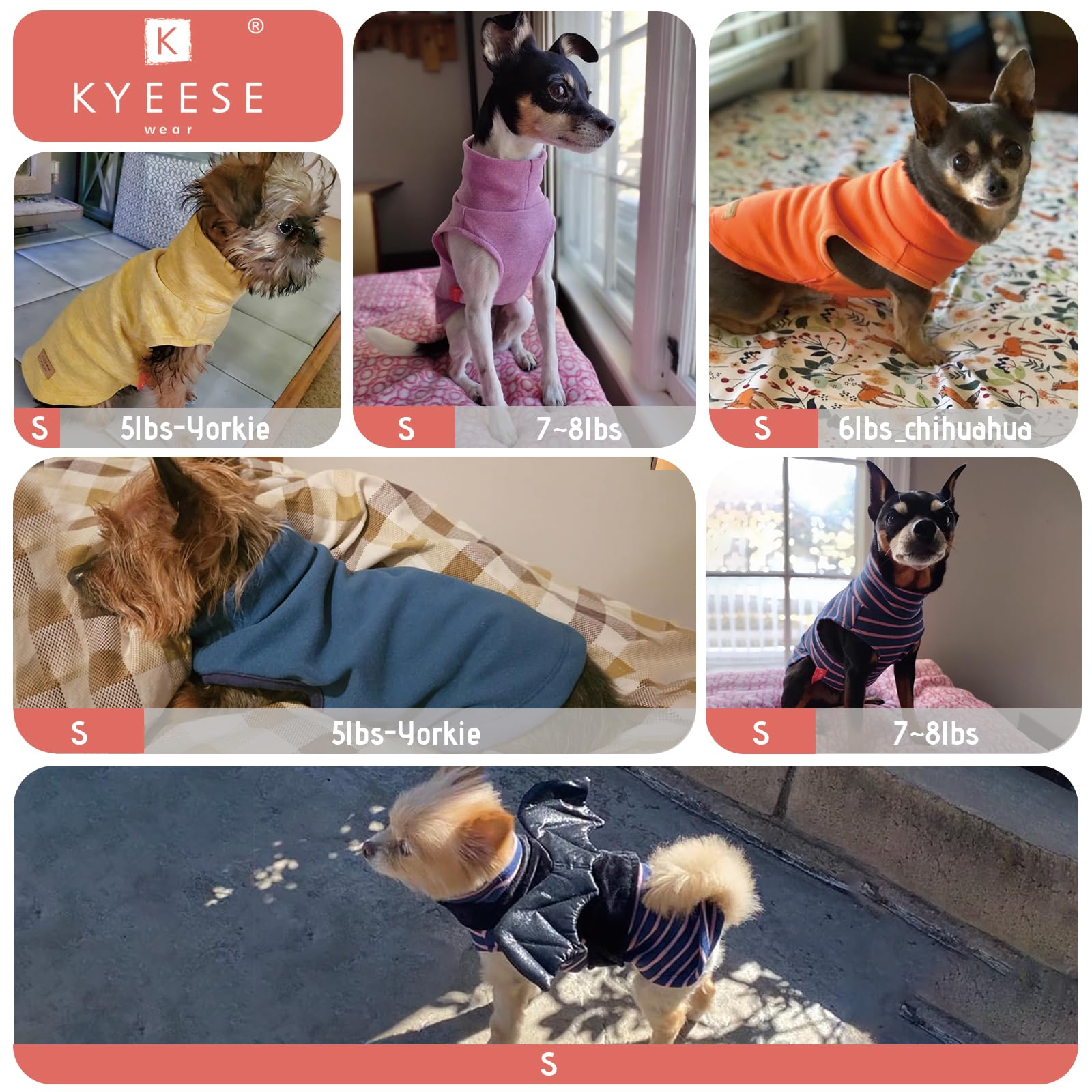 KYEESE velvet sleeveless dog coat design for freedom of movement